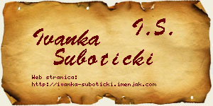 Ivanka Subotički vizit kartica
